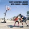 Black 19-Inch Rim Adjustable Outdoor Basketball Hoop with Wheels and Heavy-Duty Steel Base